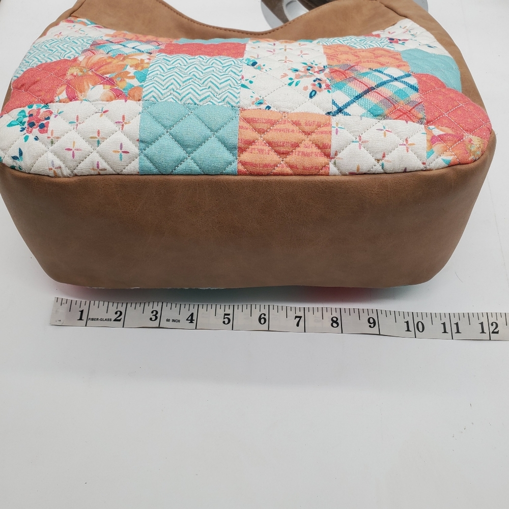 Donna Sharp Patchwork Tan Shoulder Bag With Adjus… - image 7